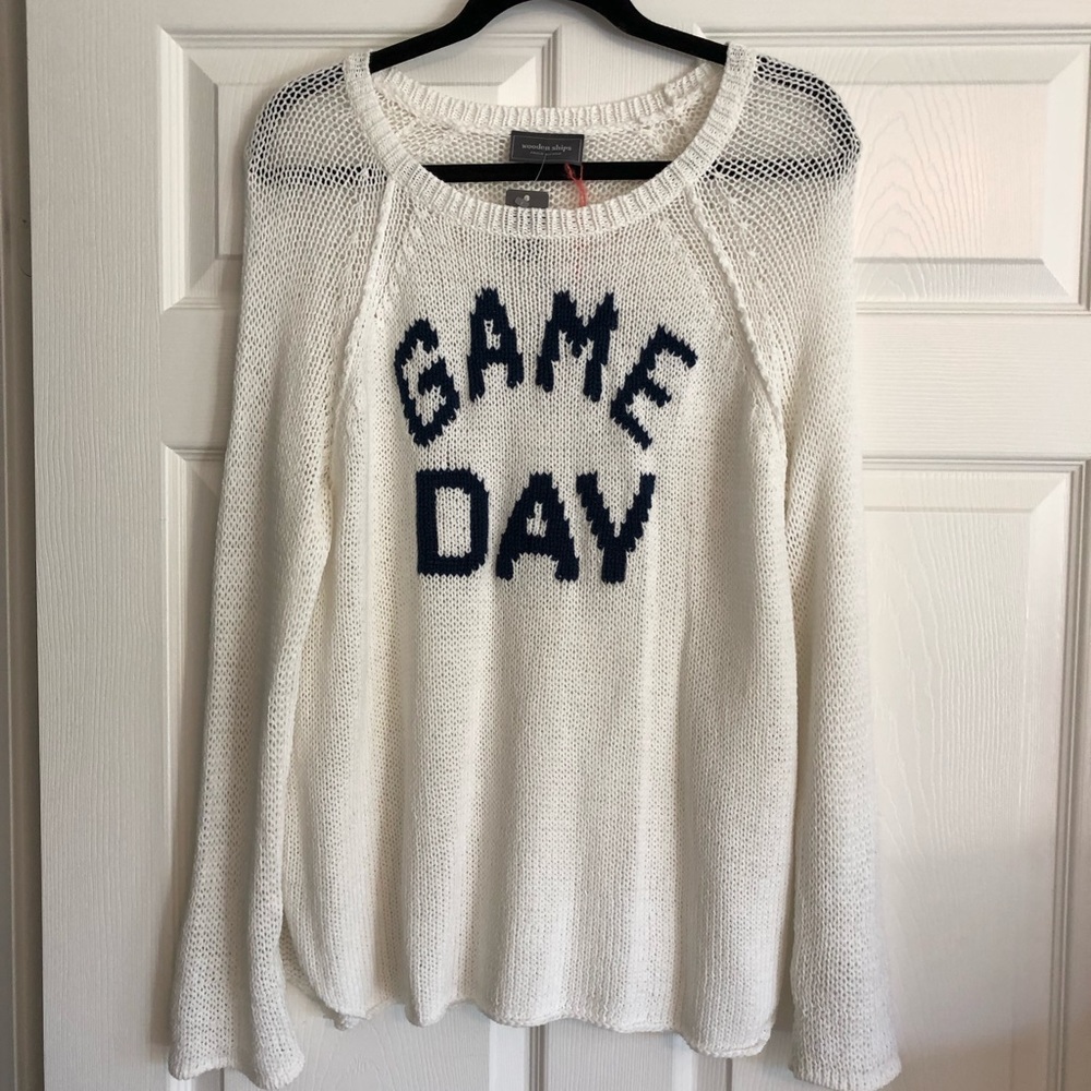 Wooden Ships Game Day Sweater New With Tags M/L